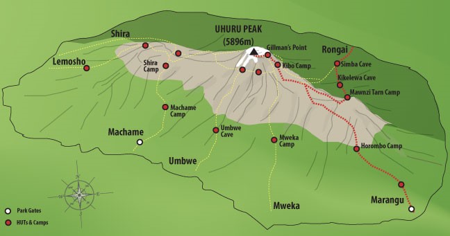 6 Days  Rongai route Climbing Mount Kilimanjaro